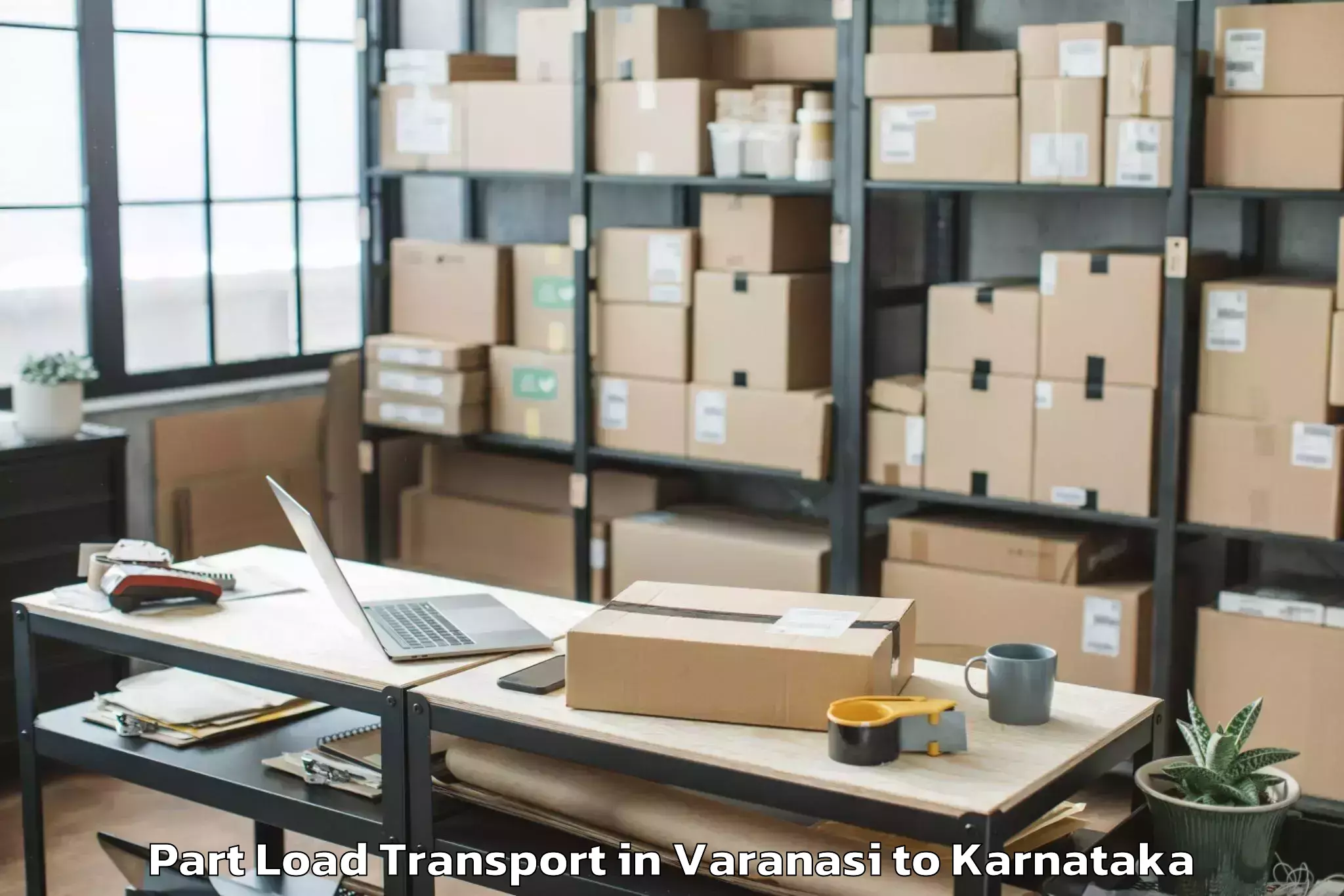 Trusted Varanasi to Honnali Part Load Transport